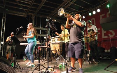 a band playing live music